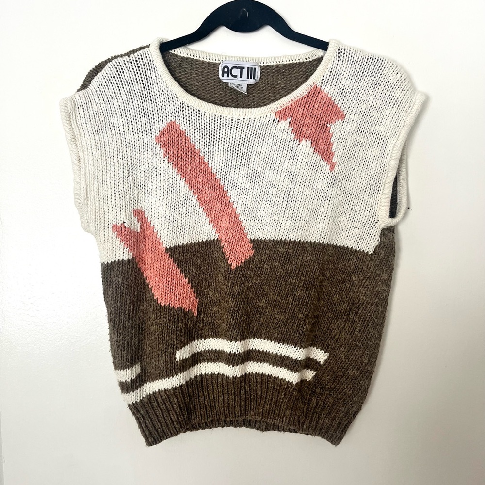 ACT III Vintage Women's Sweater with Pink Accents